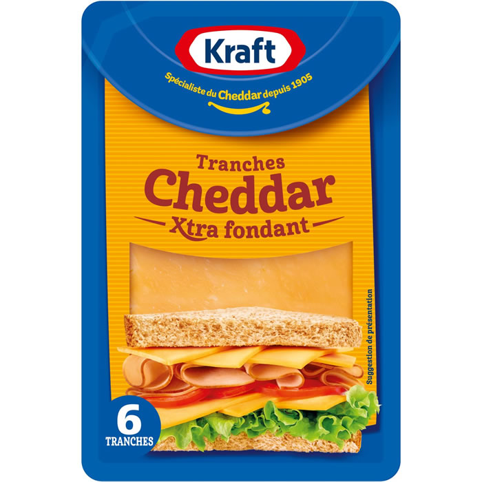 KRAFT Cheddar en tranches pour hamburger