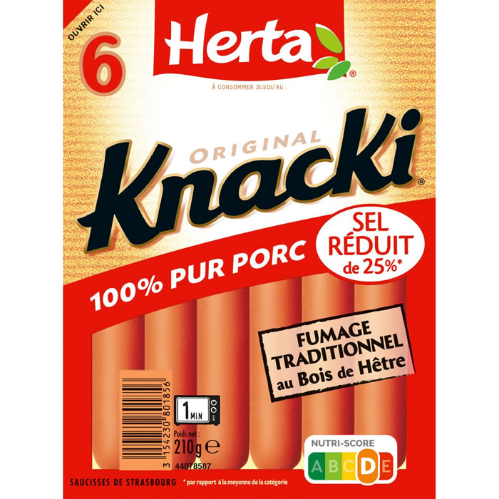 HERTA Knacki Saucisses de Strasbourg -25% de sel