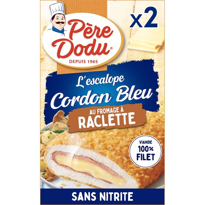 PERE DODU Cordons bleus de poulet sans nitrite au fromage à raclette
