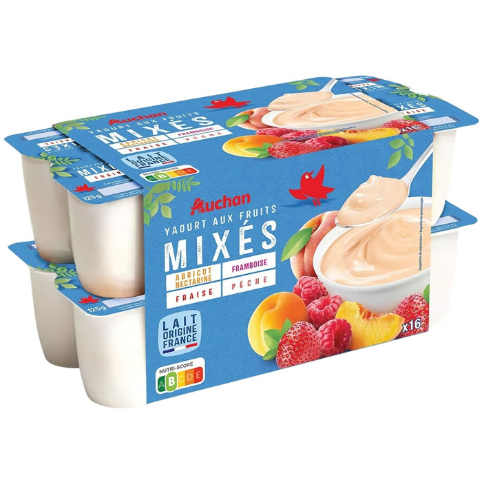 AUCHAN Les Mixés Yaourts brassés aux fruits