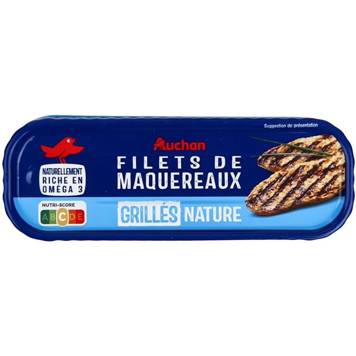 AUCHAN Filets de maquereaux grillés nature