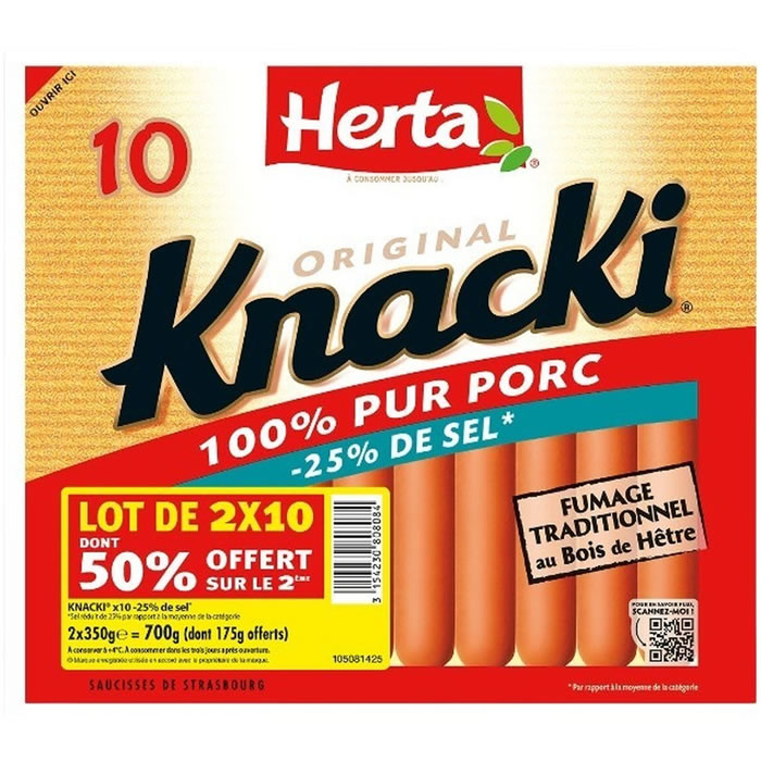 HERTA Knacki Saucisses de Strasbourg -25% de sel
