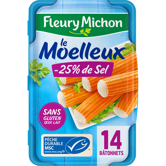 FLEURY MICHON Le Moelleux Bâtonnets de surimi -25% de sel MSC