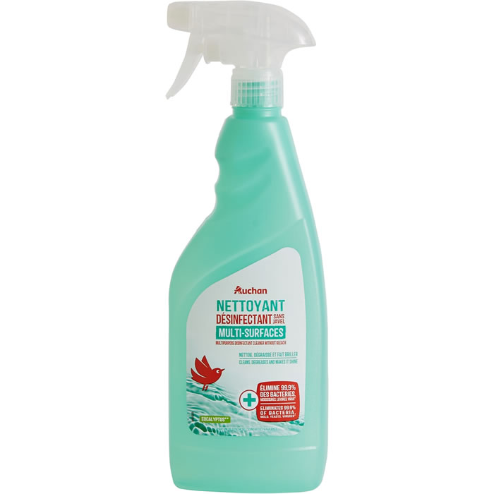 AUCHAN Nettoyant spray désinfectant multi-usages