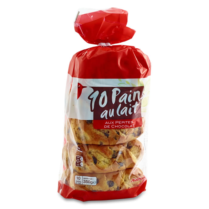 AUCHAN Pains au lait aux pépites de chocolat
