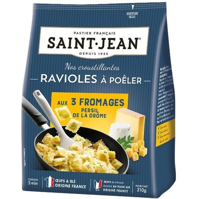 SAINT JEAN Ravioles aux 3 fromages et persil à poêler