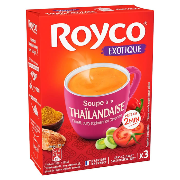 ROYCO Exotique Soupe instantanée au poulet, curry, piment de cayenne