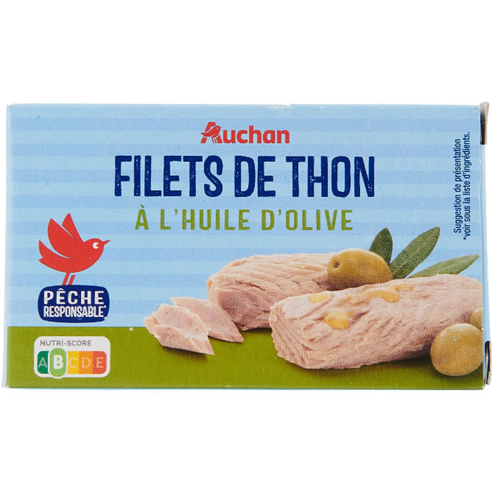 AUCHAN Filets de thon à l'huile d'olive