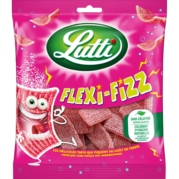 LUTTI Flexi-Fizz Bonbons acidulés à la fraise