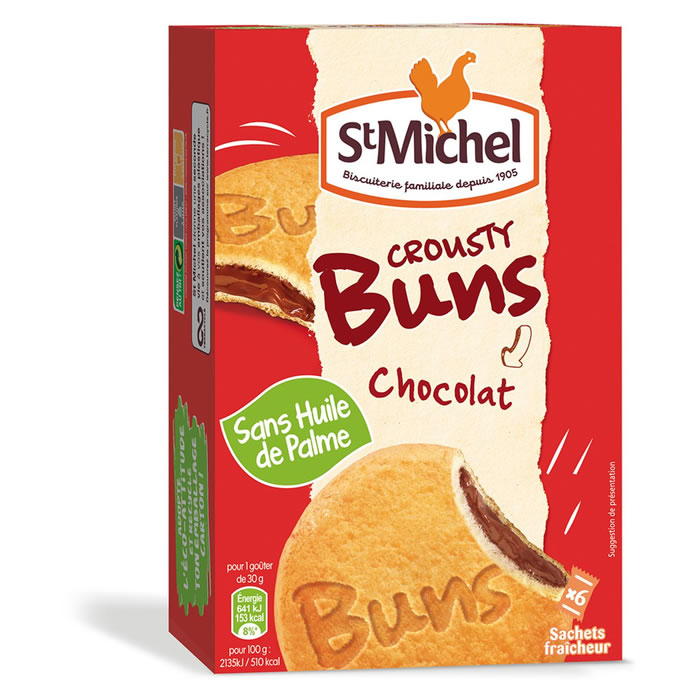 ST MICHEL Crousty Buns Biscuits fourrés au chocolat
