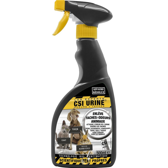 CSI Spray destructeur d'odeur et de tâches chats, chiens, lapins