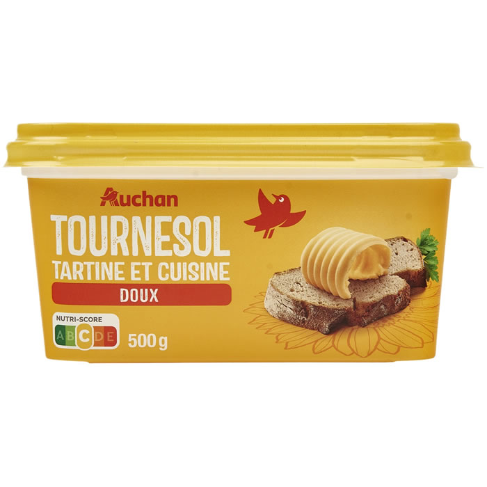 AUCHAN Margarine doux pour tartine et cuisson