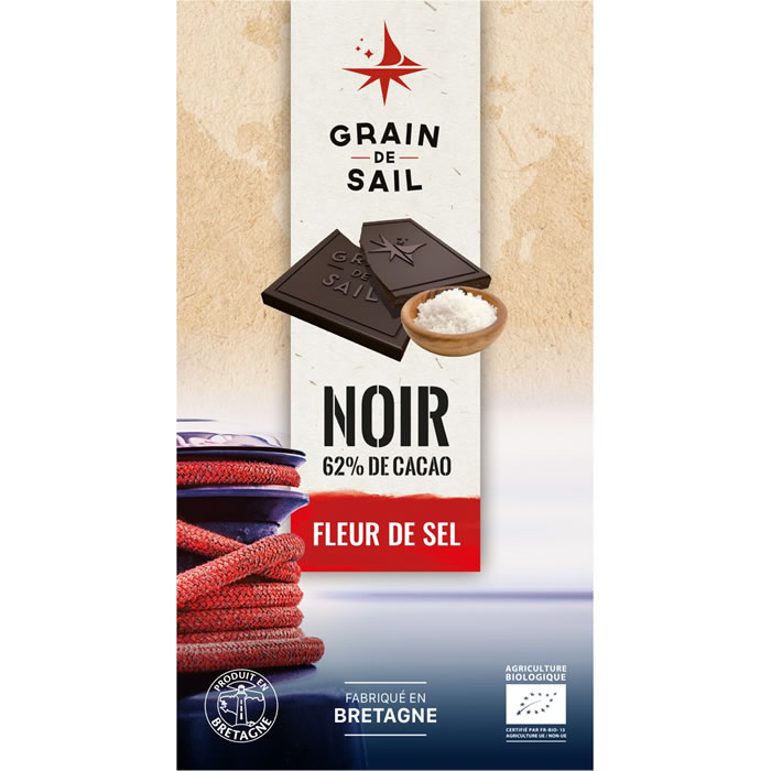 GRAIN DE SAIL Tablette de chocolat noir à la fleur de sel bio
