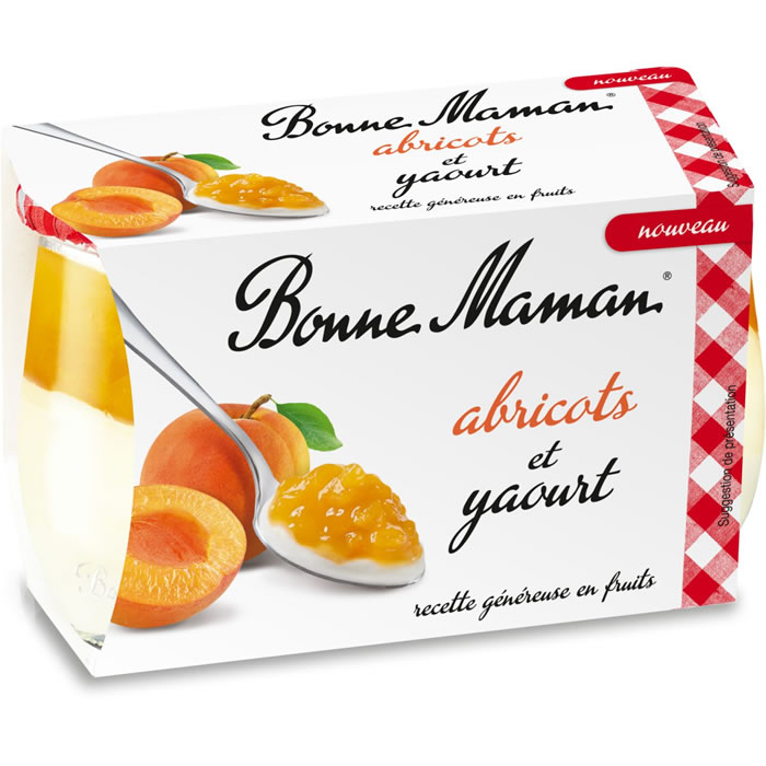 BONNE MAMAN Yaourts sucrés sous lit d'abricot
