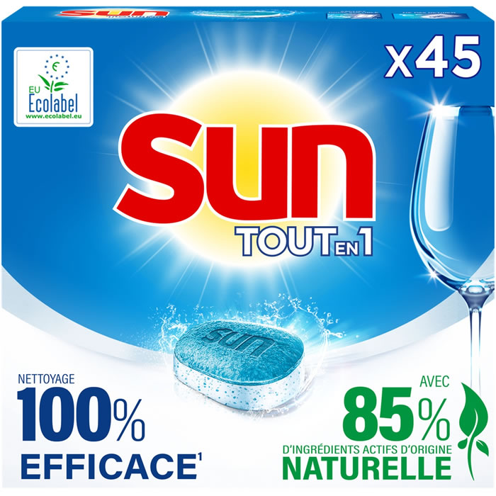 Sun Tablettes Lave-Vaisselle Tout-En-1 Action Intégrale Standard Fabriqué  en France 104 Lavages (Lot de 2x52 Lavages)