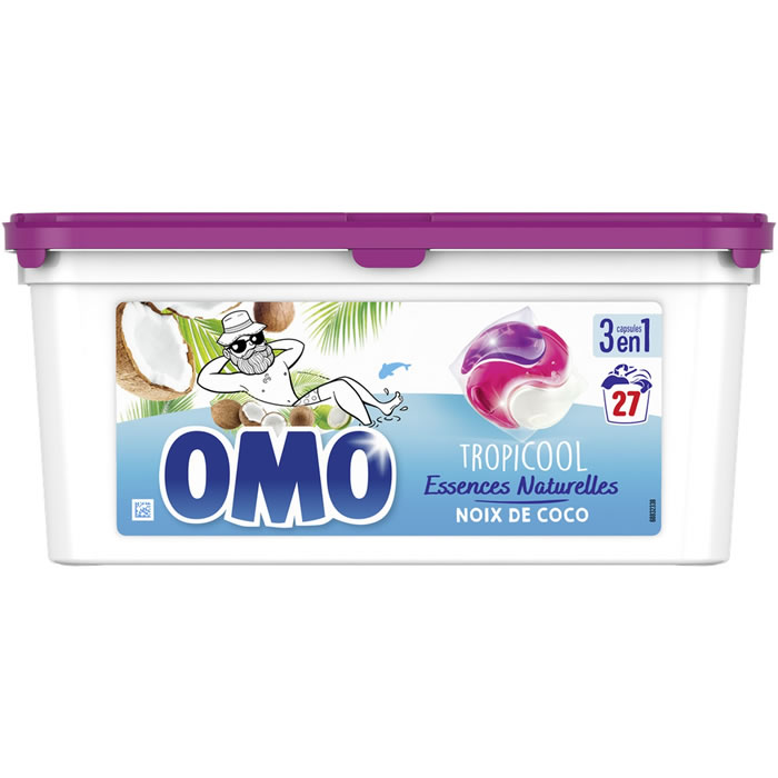 OMO 3 en 1 Lessive capsules noix de coco