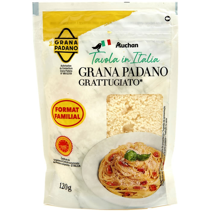 AUCHAN Tavola In Italia Grana padano râpé AOP