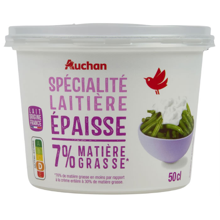 AUCHAN Spécialité laitière épaisse légère 7% M.G