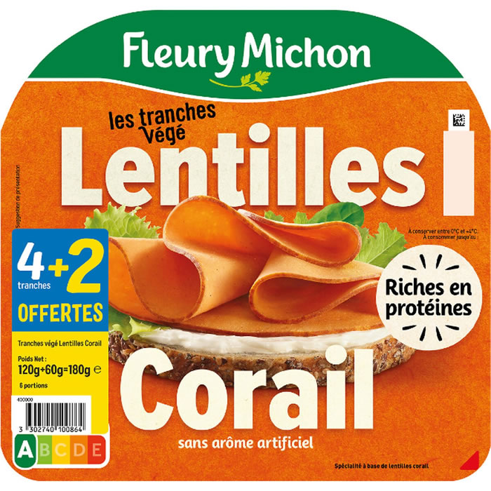 FLEURY MICHON Tranches végé à base de lentilles corail