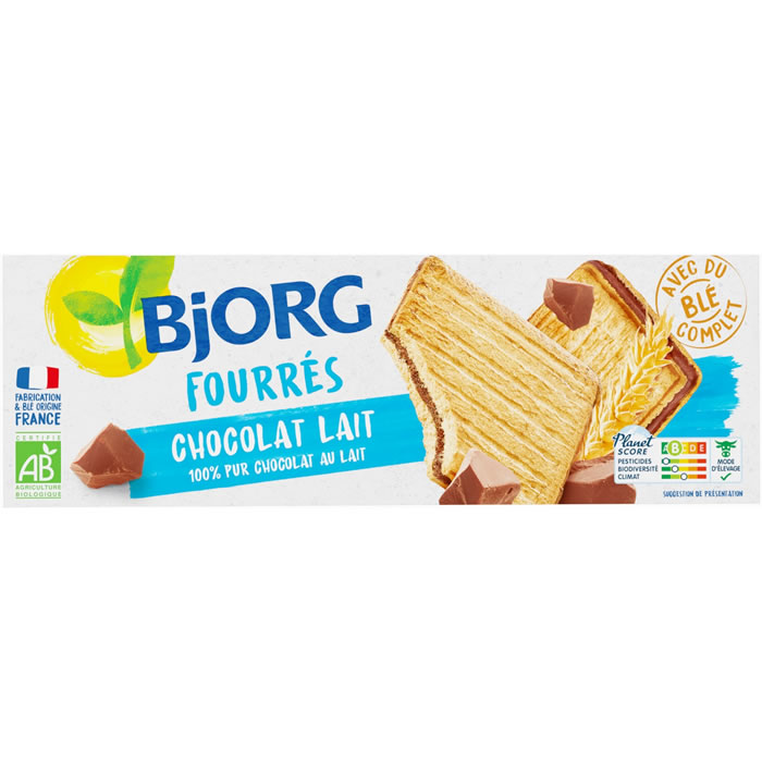 BJORG : Biscuits fourrés au chocolat au lait bio - chronodrive