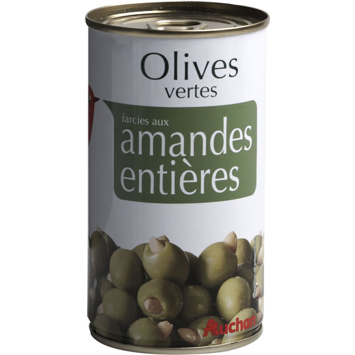 AUCHAN Olives vertes farcies aux amandes entières