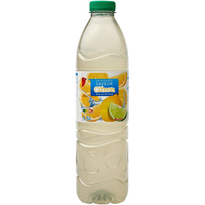 AUCHAN Boisson à l'eau de source aromatisée au citron