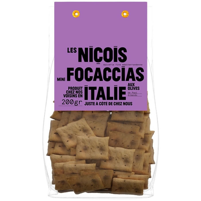 LES NICOIS Mini-focaccias aux olives de Papi Armando
