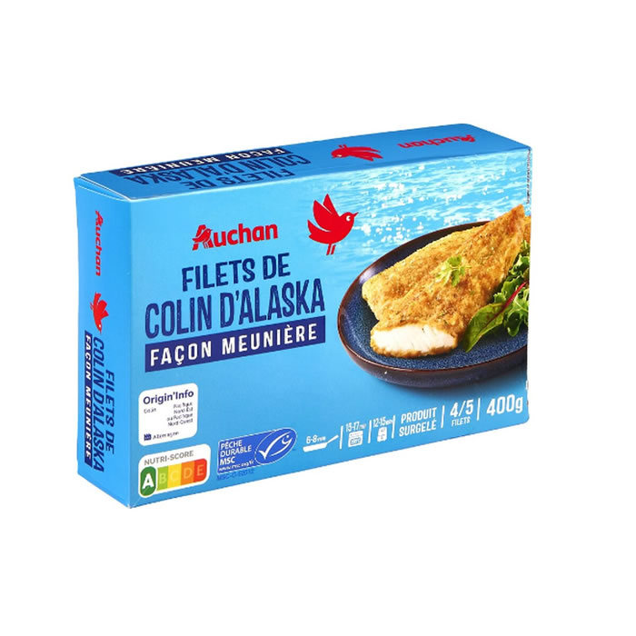 AUCHAN Filet de colin d'Alaska meunière