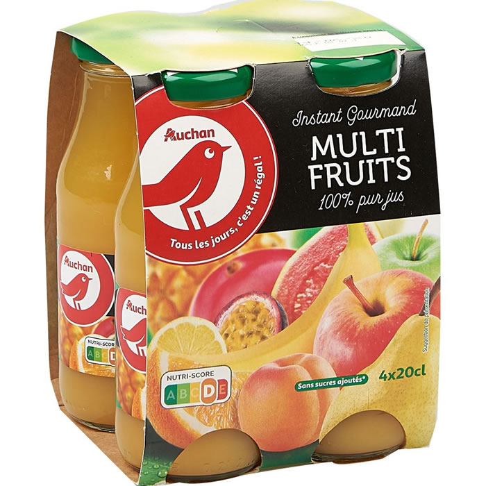 AUCHAN Pur jus Multifruits