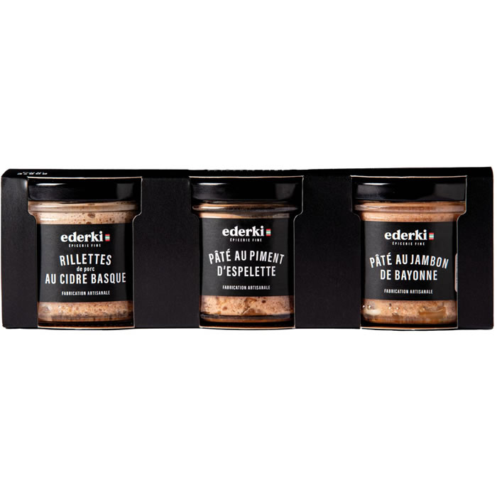 EDERKI Assortiment de pâtés au jambon, piment et rillette de porc