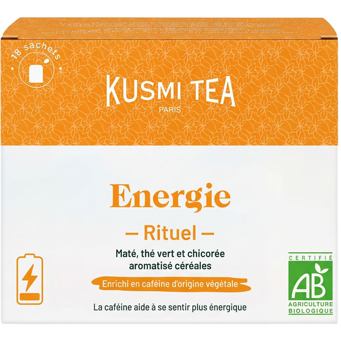 KUSMI TEA Rituel Energie Mélange de thé vert, maté, chicorée et caféine bio