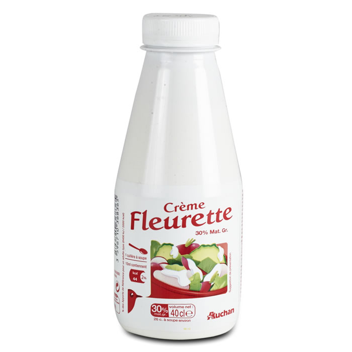 AUCHAN Fleurette Crème fluide entière 30% M.G