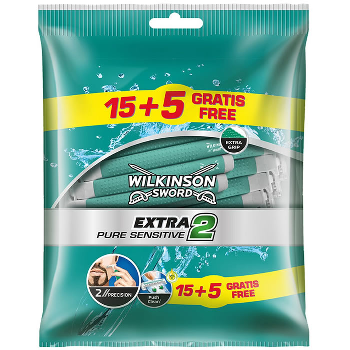 WILKINSON Extra 2 Pure Sensitive Rasoirs jetables masculins