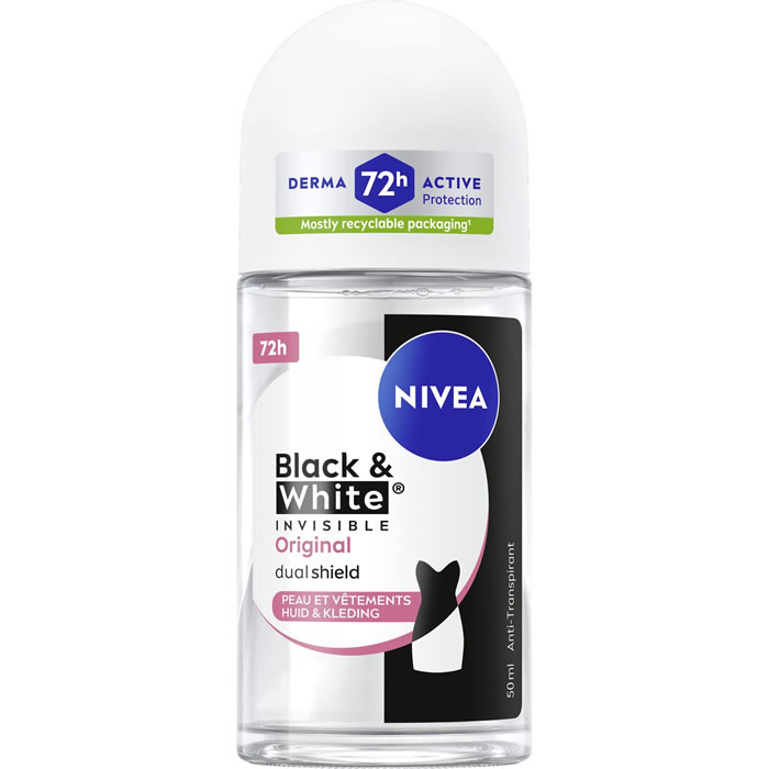 NIVEA Black & White Invisible Déodorant bille anti-transpirant 72h