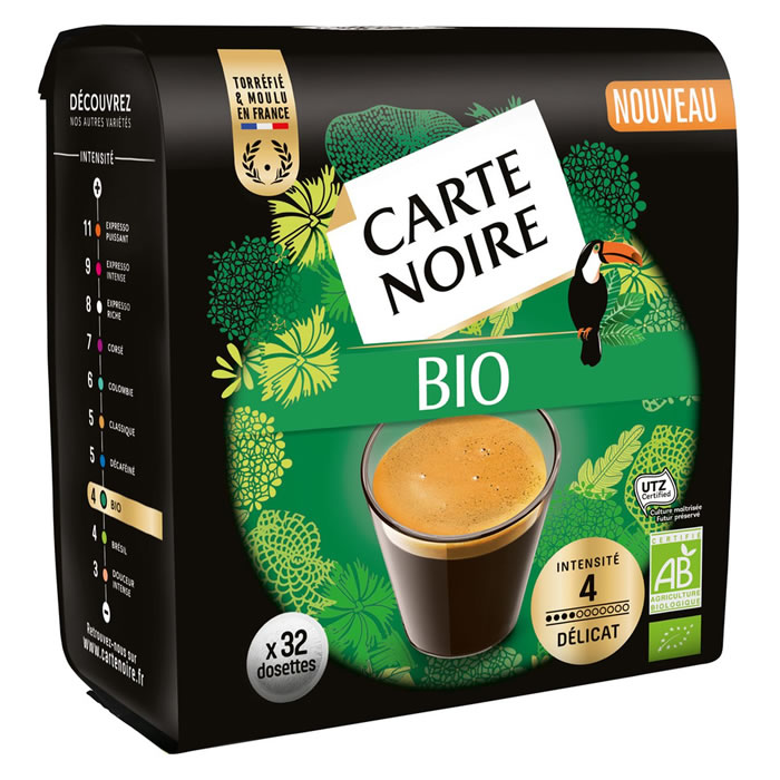 CARTE NOIRE Dosettes de café délicat bio N°4