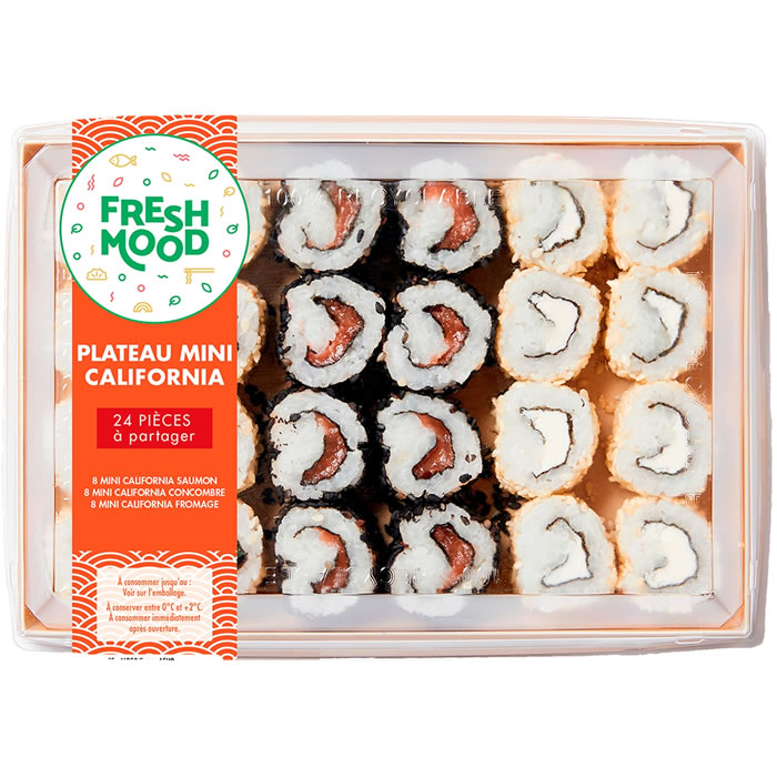 FRESHMOOD Plateau de sushis california saumon, fromage et concombre