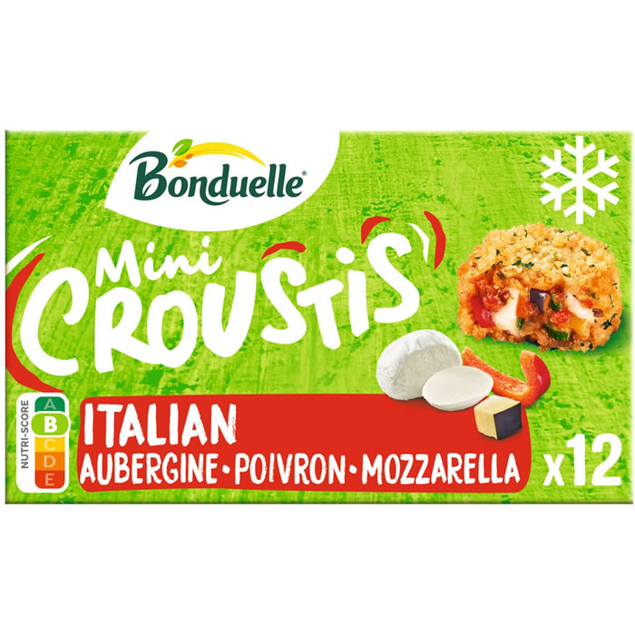 BONDUELLE Mini Croustis Palets d'aubergne, courgette et mozzarella