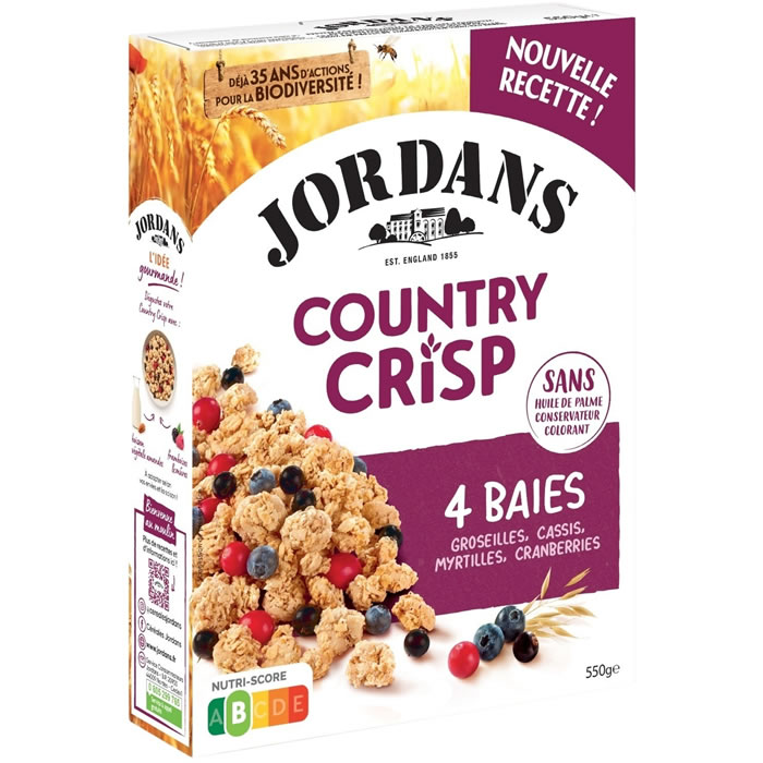JORDANS Country Crisp Céréales pépites aux 3 baies