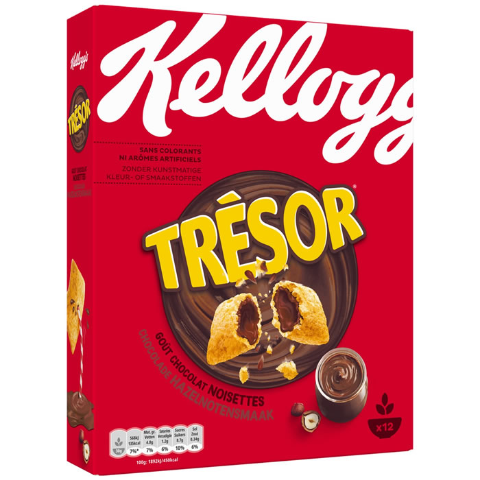 KELLOGG'S Trésor Céréales fourrées au chocolat noisette