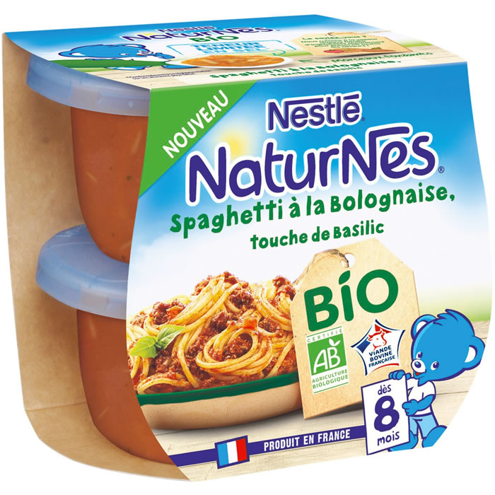 NESTLE NaturNes Spaghetti à la bolognaise bio dès 8 mois