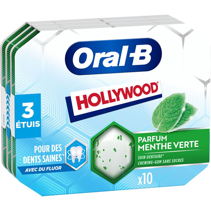 HOLLYWOOD Chewing-gum à la menthe verte sans sucres et au fluor