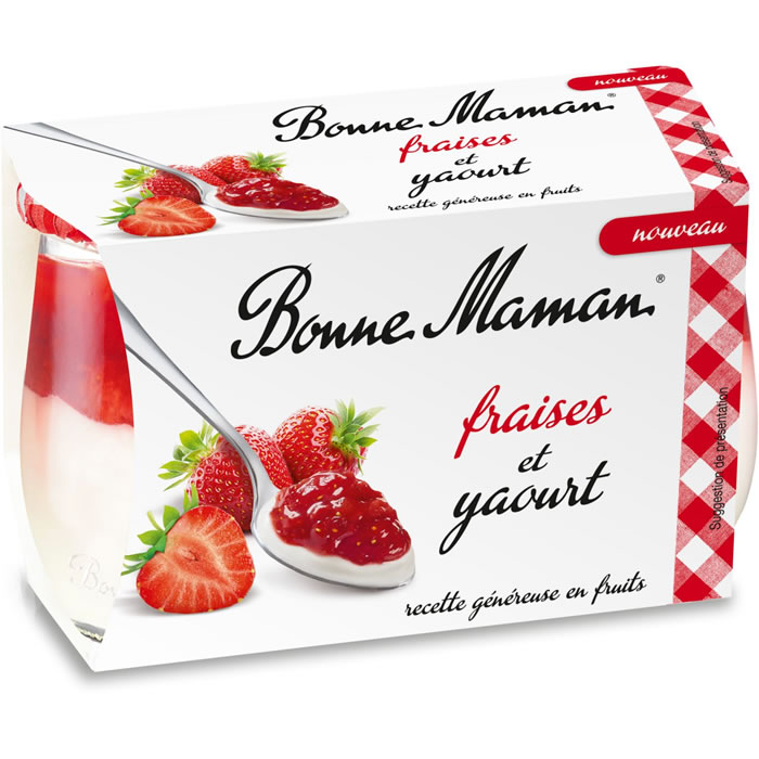 BONNE MAMAN Yaourts sucrés sous lit de fraise