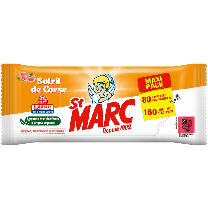ST MARC Lingettes nettoyantes désinfectantes soleil de corse