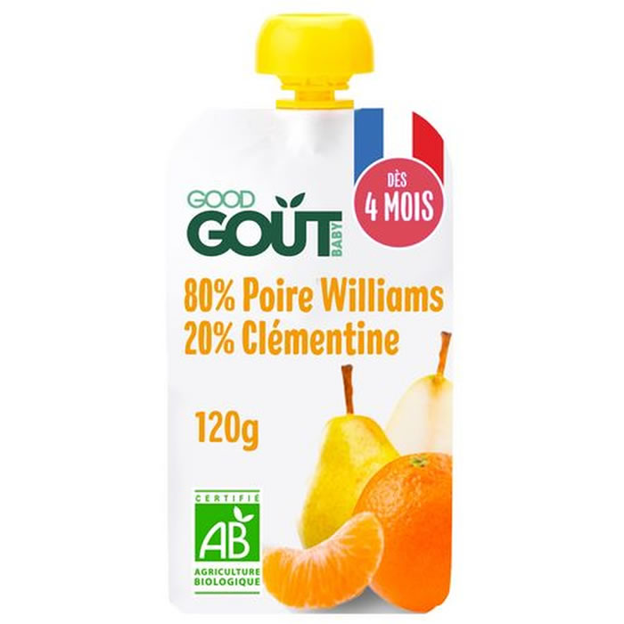 GOOD GOUT Dessert poire Williams et clémentine dès 4 mois bio