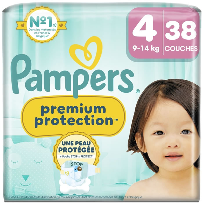 PAMPERS Premium Protection Couches taille 4 (9-14 kg)