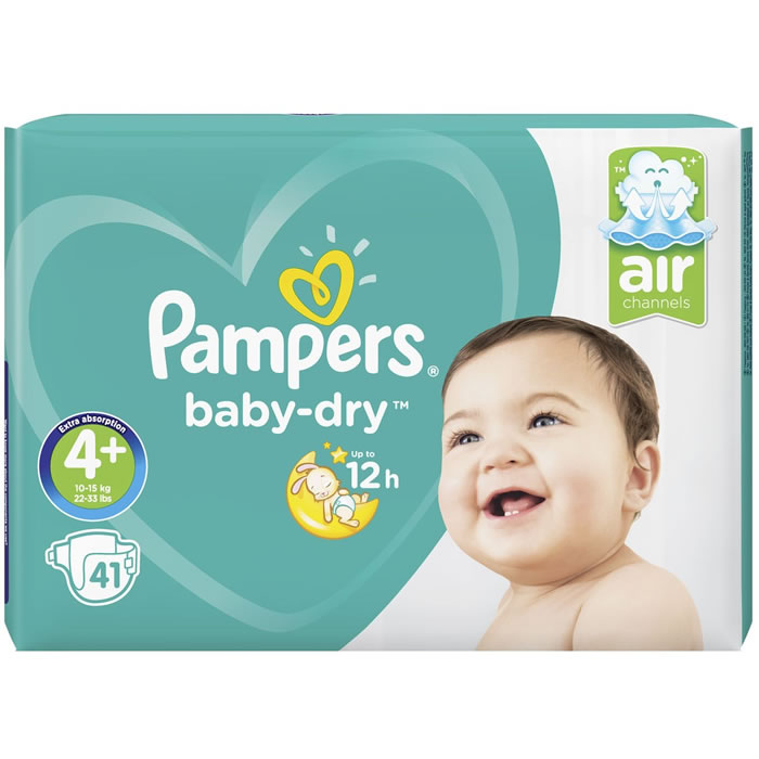 PAMPERS Baby-Dry Couches taille 4+(10-15 kg)