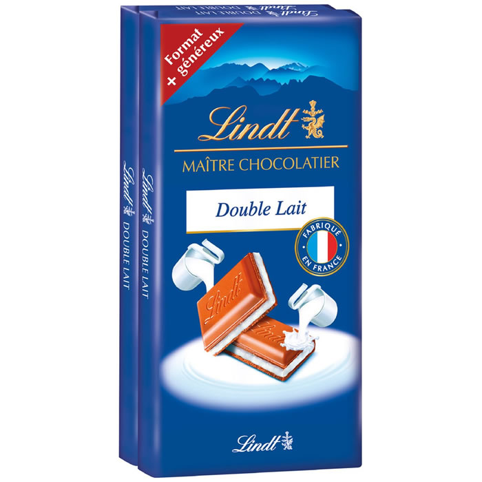 LINDT Tablette de chocolat au lait fourrée au lait