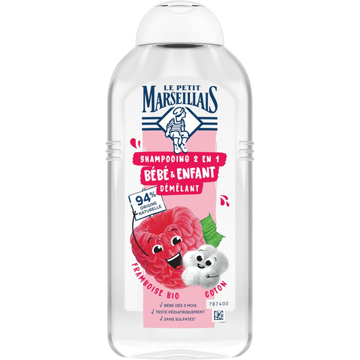 LE PETIT MARSEILLAIS Shampoing enfant et bébé  2en1 framboise et coton
