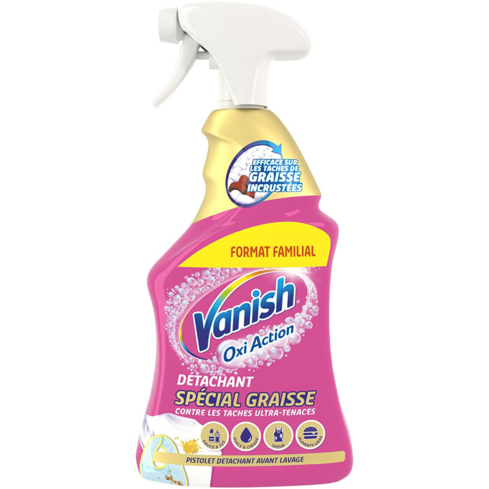 VANISH Oxi Action Nettoyant spray détachant textile spécial graisse