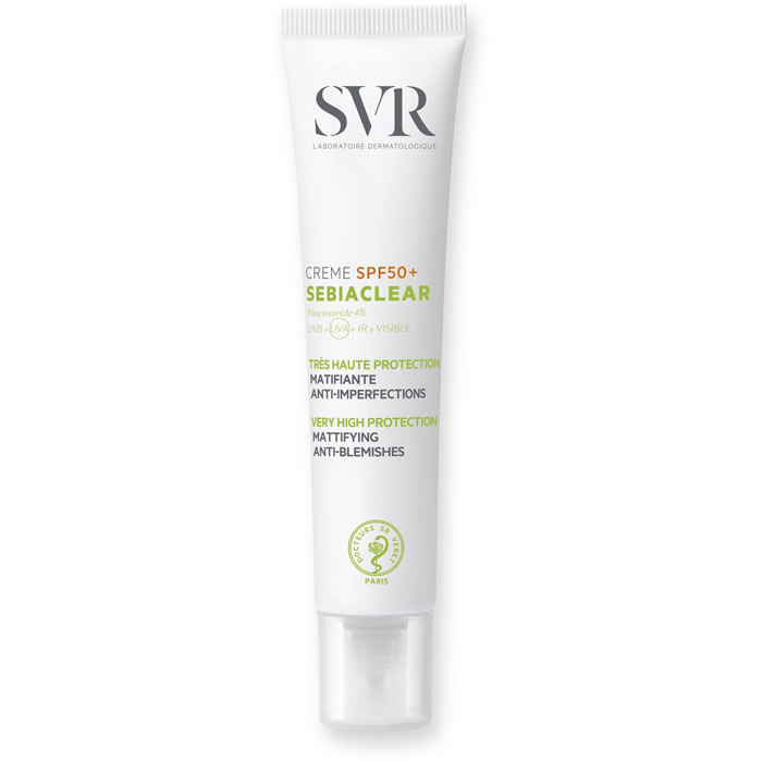 SVR Sebiaclear Crème solaire matifiante, anti imperfections SPF 50+